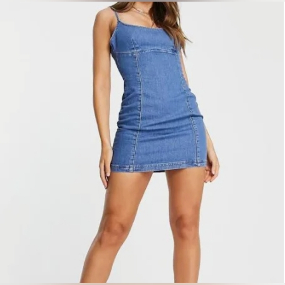 WILLIAM B Hourglass Denim Fitted Dress Size Small